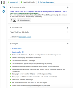 De Yoast WordPress SEO plugin analyseert de content heel gebruiksvriendelijk
